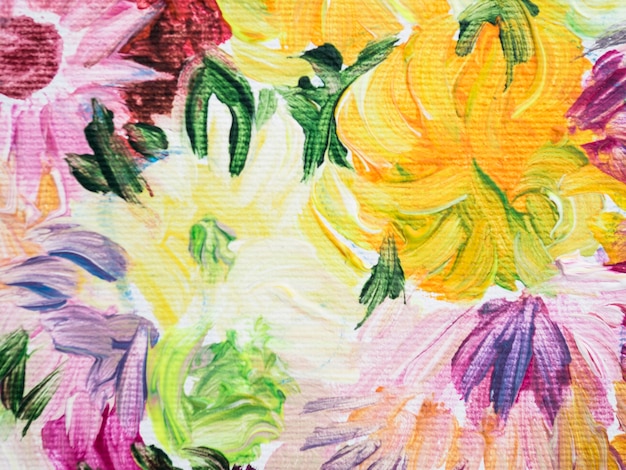 Goede Kleurrijke bloemen schilderij gemaakt met acrylverf | Gratis Foto EX-41