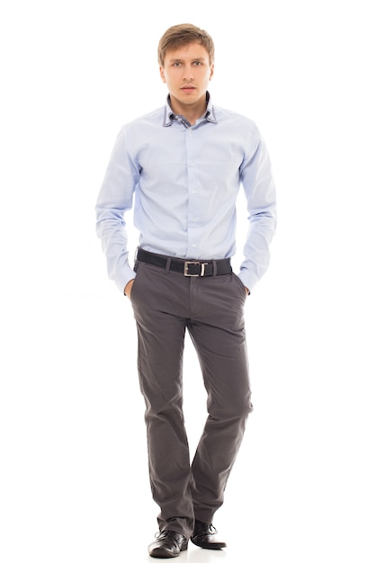 Knappe man in een shirt Gratis Foto
