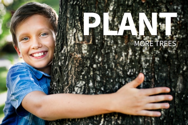 Milieubanner met citaat meer bomen plant Gratis Foto