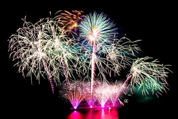 Mooi vuurwerk op zwarte lucht Gratis Foto