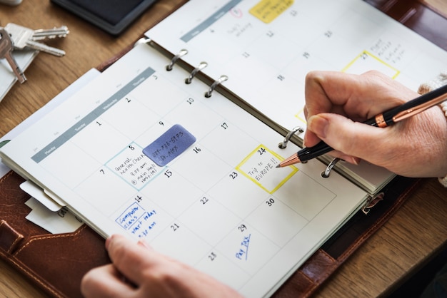 Plan memo diary to do list concept Premium Foto