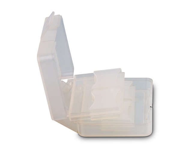 Plastic hoes voor sd-kaartopslag Premium Foto