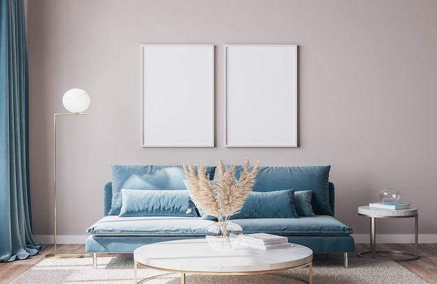 Rustiek wit Paine Gillic Stijlvol modern interieur van woonkamer met gouden trending woonaccessoires  | Premium Foto