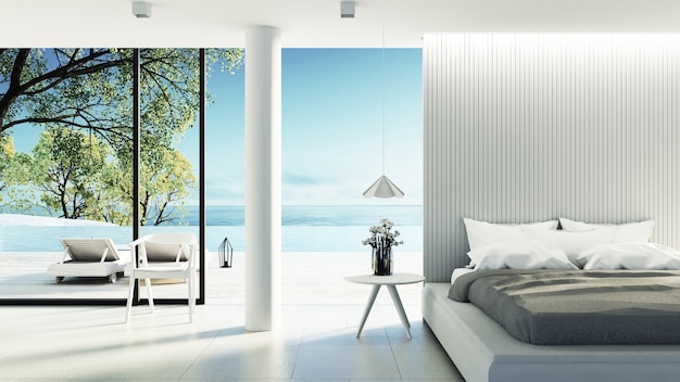 Strand slaapkamer interieur Premium Foto