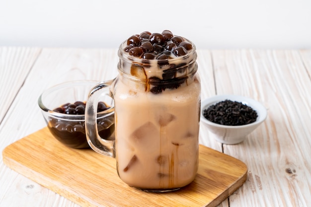 Taiwan melkthee met bubbel Premium Foto