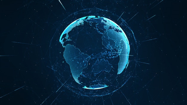 Wereldwijd groeiend netwerk- en dataverbindingenconcept. Premium Foto
