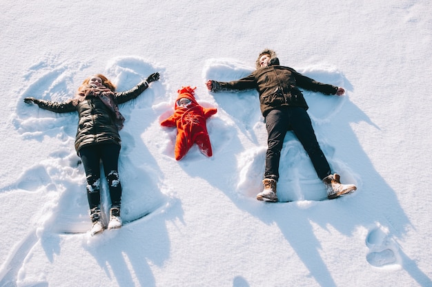 Winter Familie Premium Foto