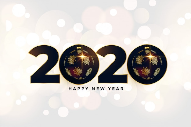 2020 nieuwe jaar mooie groet in kerstmisstijl Gratis Vector