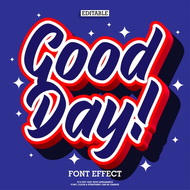 3d goede effect van de popptekst voor het element van het afficheontwerp Premium Vector