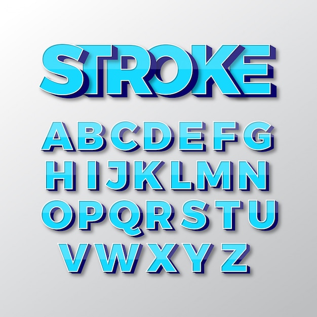 3d vector-lettertypen decorontwerp Premium Vector