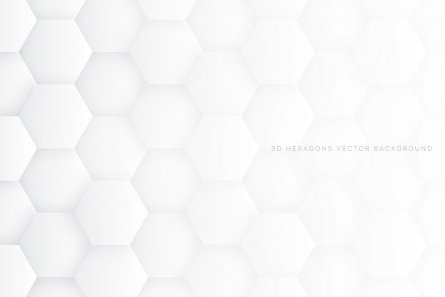 3d zeshoeken witte abstracte achtergrond Premium Vector