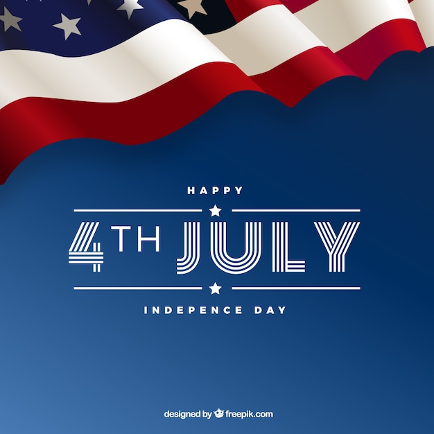 4 juli achtergrond met amerikaanse elementen Gratis Vector