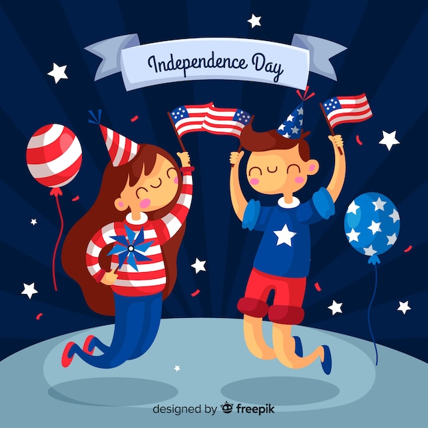 4 juli - onafhankelijkheidsdag achtergrond Gratis Vector