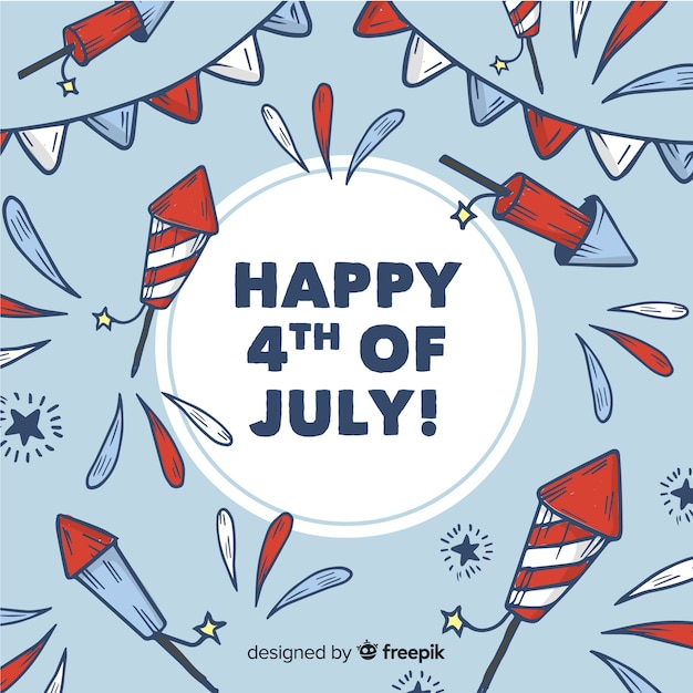 4 juli - onafhankelijkheidsdag achtergrond Gratis Vector