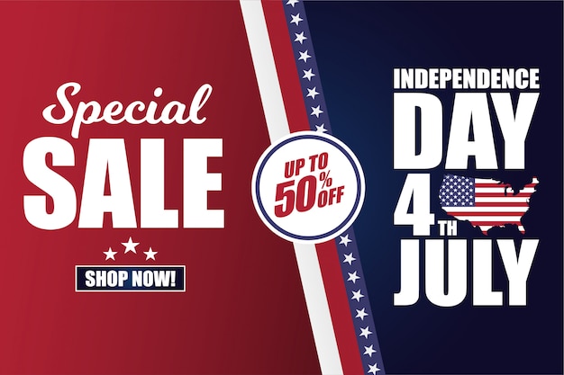 4 juli onafhankelijkheidsdag van de vs-banner Premium Vector