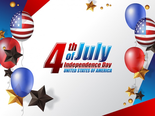 4 juli onafhankelijkheidsdag verenigde staten van amerika Premium Vector