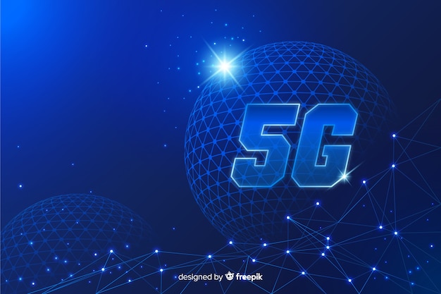 5g concept achtergrond in plat ontwerp Gratis Vector