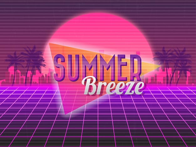 80s retro achtergrond bewerkbare tekst vector Premium Vector