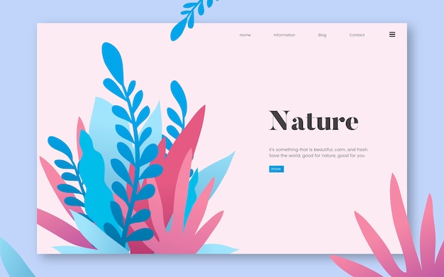 Aard en planten informatieve website grafisch Gratis Vector