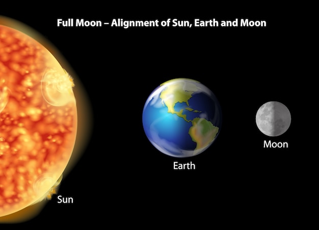 Beroemdheid diefstal Reserve Aarde, maan en zon uitlijning | Premium Vector
