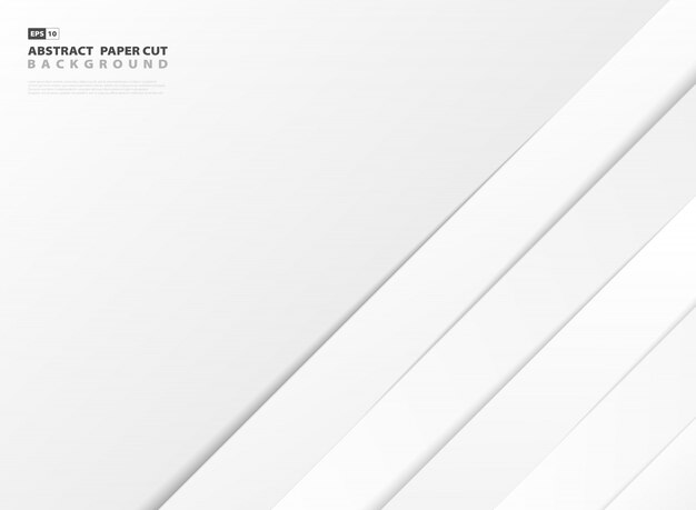 Abstract gradiënt witboek gesneden lijnen vorm patroon ontwerp achtergrond. Premium Vector
