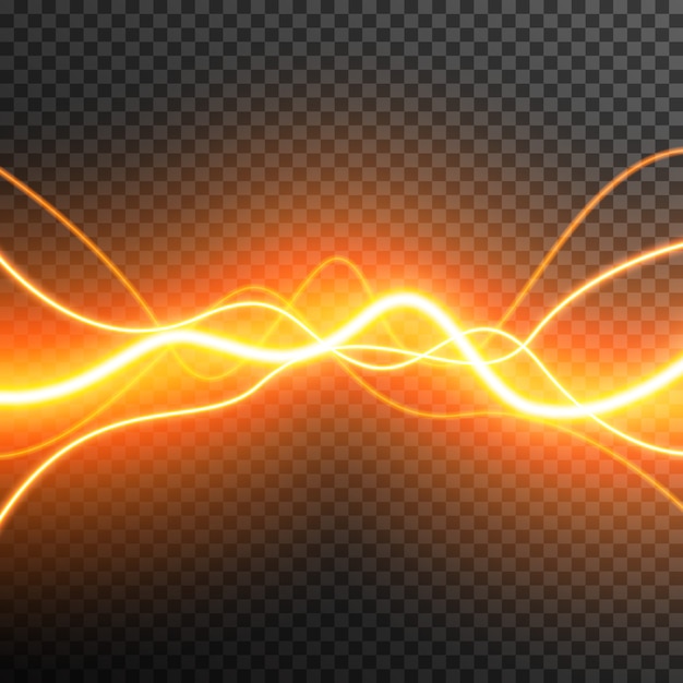 Abstract lichteffect gloeiende golven vector transparant Premium Vector