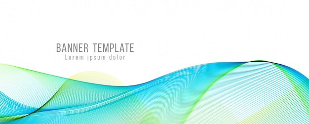 Abstract modern modieus golvend bannermalplaatje Gratis Vector