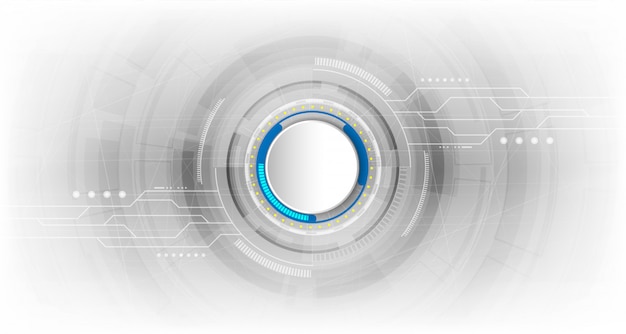 Abstract technologisch concept als achtergrond met diverse technologieelementen Premium Vector