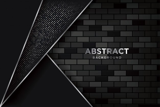 Abstracte 3d-achtergrond met realistische donkere brickwalls Premium Vector