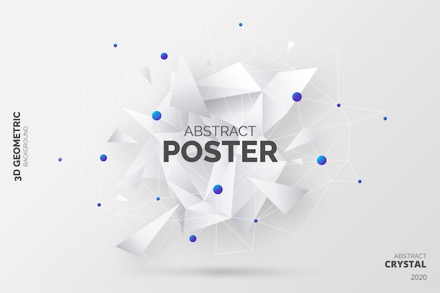 Abstracte achtergrond met 3d kristallen vormen Gratis Vector
