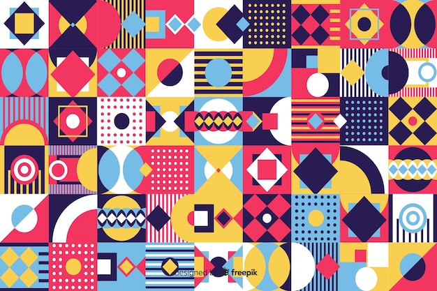 Abstracte achtergrond met kleurrijk geometrisch mozaïek Gratis Vector