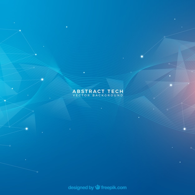 Abstracte achtergrond met stippen en lijnen Gratis Vector