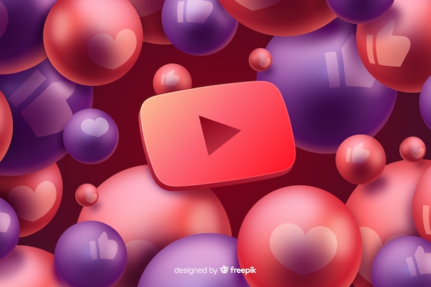Abstracte achtergrond met youtube-logo Premium Vector