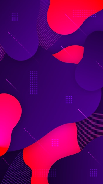 Abstracte achtergrond voor mobiel van vloeibare vormen met verloopeffect Gratis Vector