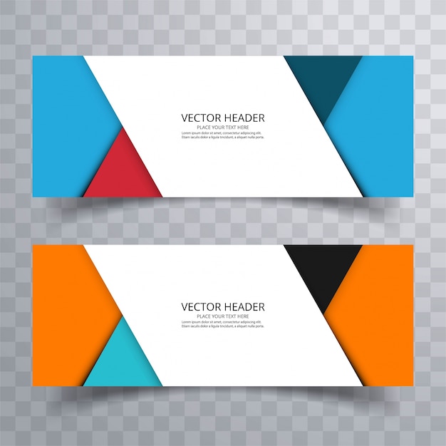 Abstracte banner decorontwerp achtergrond of header sjablonen Gratis Vector