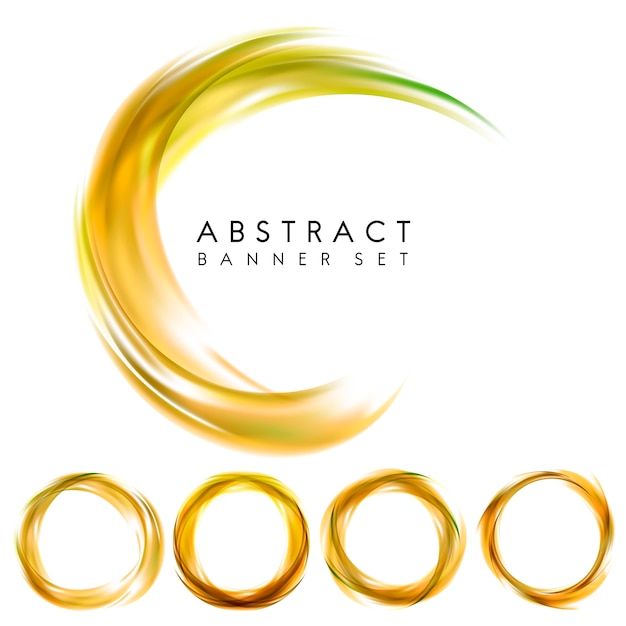 Abstracte banner die in geel wordt geplaatst Gratis Vector