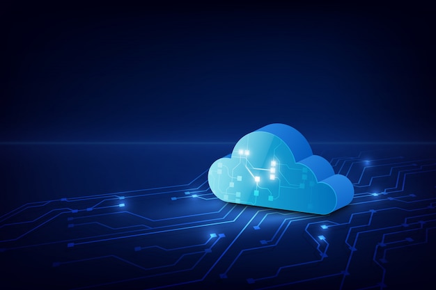 Abstracte cloud technologie systeem sci fi achtergrond Premium Vector