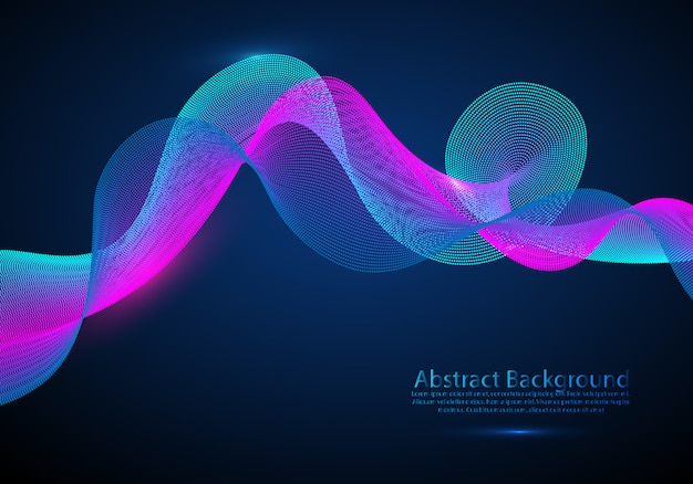 Abstracte digitale golfdeeltjes. Premium Vector