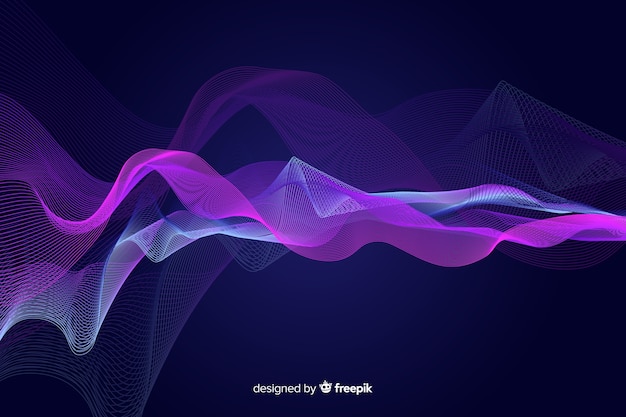 Abstracte equalizer deeltjes golven achtergrond Gratis Vector