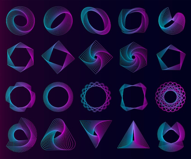 Abstracte geometrische elementen instellen vector Gratis Vector