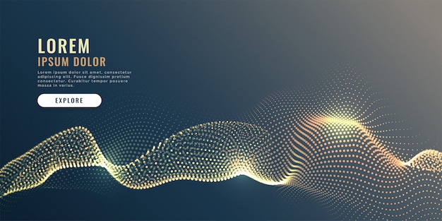 Abstracte gloeiende deeltjes golf mesh digitale achtergrond Gratis Vector