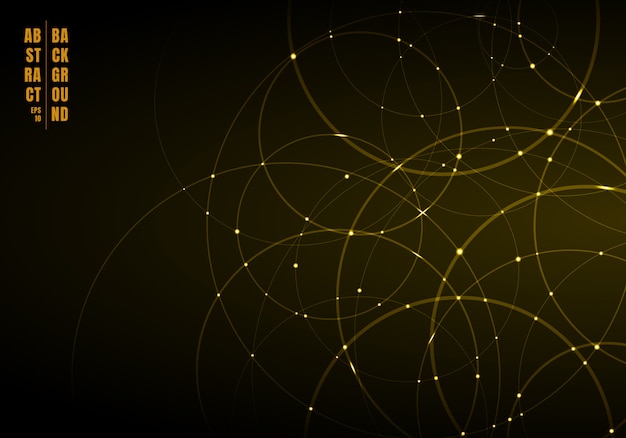 Abstracte gouden cirkels overlappende achtergrond. Premium Vector