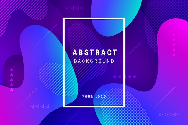 Abstracte gradiëntachtergrond met vloeibare vormen Gratis Vector