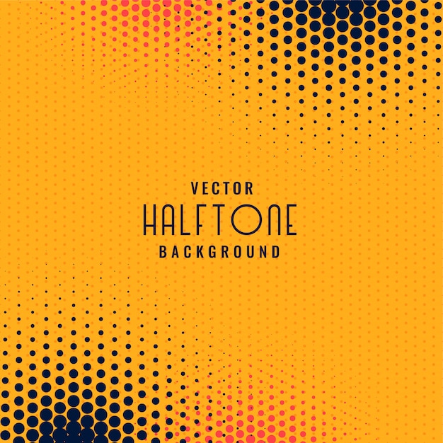 Abstracte halftone punten gele achtergrond Gratis Vector