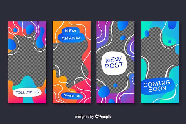 Abstracte instagram verhalen sjabloon Gratis Vector