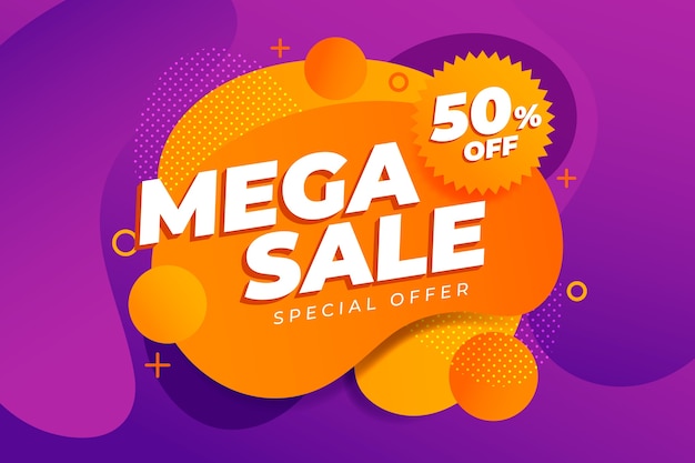 Abstracte kleurrijke megaverkoopachtergrond Gratis Vector