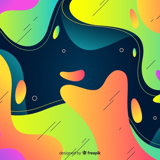 Abstracte kleurrijke stroomvormen achtergrond Gratis Vector