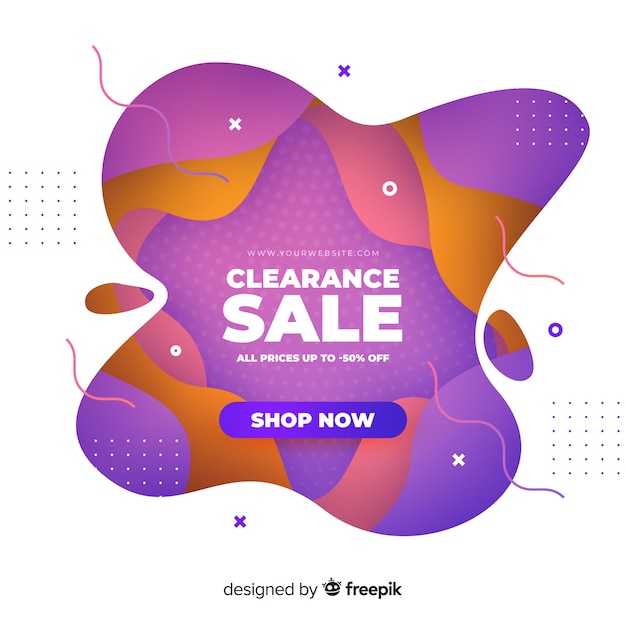 Abstracte kleurrijke verkoopbanner met 50% korting Gratis Vector