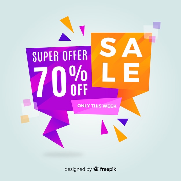 Abstracte kleurrijke verkoopbanner Gratis Vector