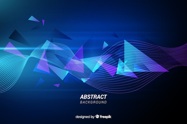 Abstracte lijnenachtergrond met driehoeken Gratis Vector